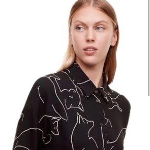 Aritzia Fox Print Button Down